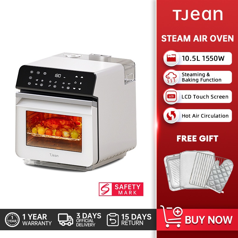 TJean 3 in 1 Steam Bake Oven ST101 เตาอบไอน้ำ หม้อทอดไร้น้ำมัน เตาปิ้งย่างไฟฟ้า 10.5ลิตร เตาอบ