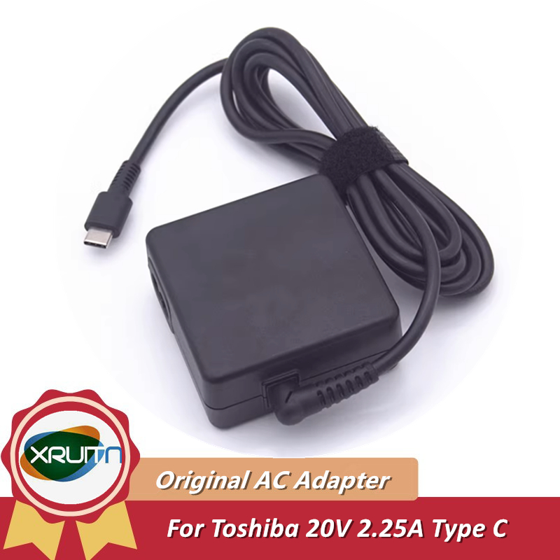 ของแท้ 20V 2.25A 45W ประเภท C USB AC Adapter Power Charger สําหรับ TOSHIBA PA5279U-1ACA 15V 9V 5V 3A