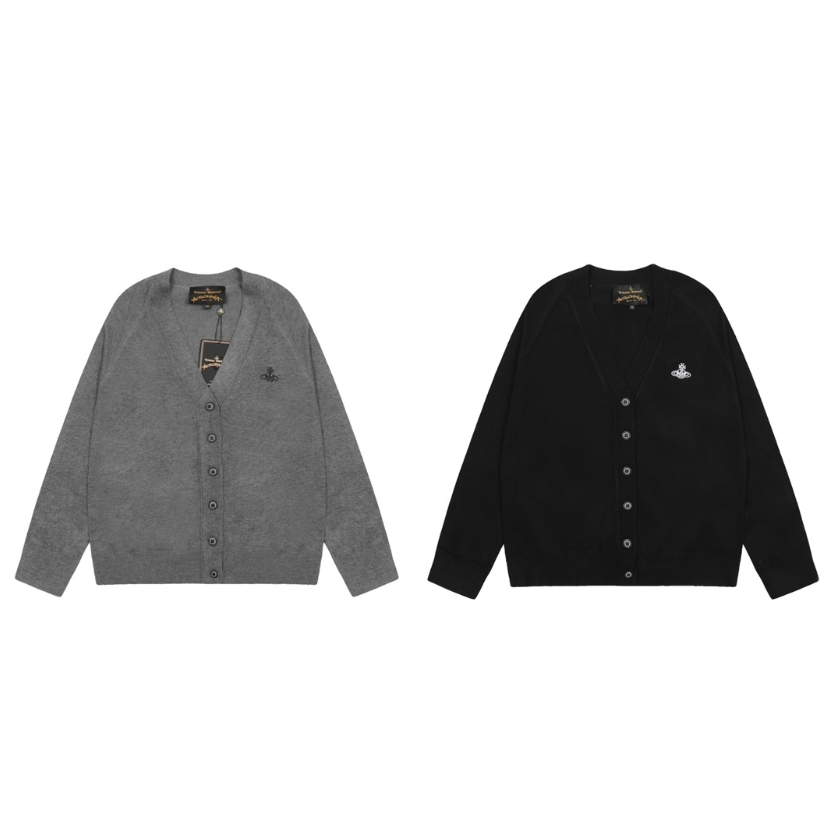 2024 เสื้อสเวตเตอร์ถักปักลายตัวอักษร vivi Saturn สไตล์ใหม่ล่าสุด {สไตล์ Unisex}