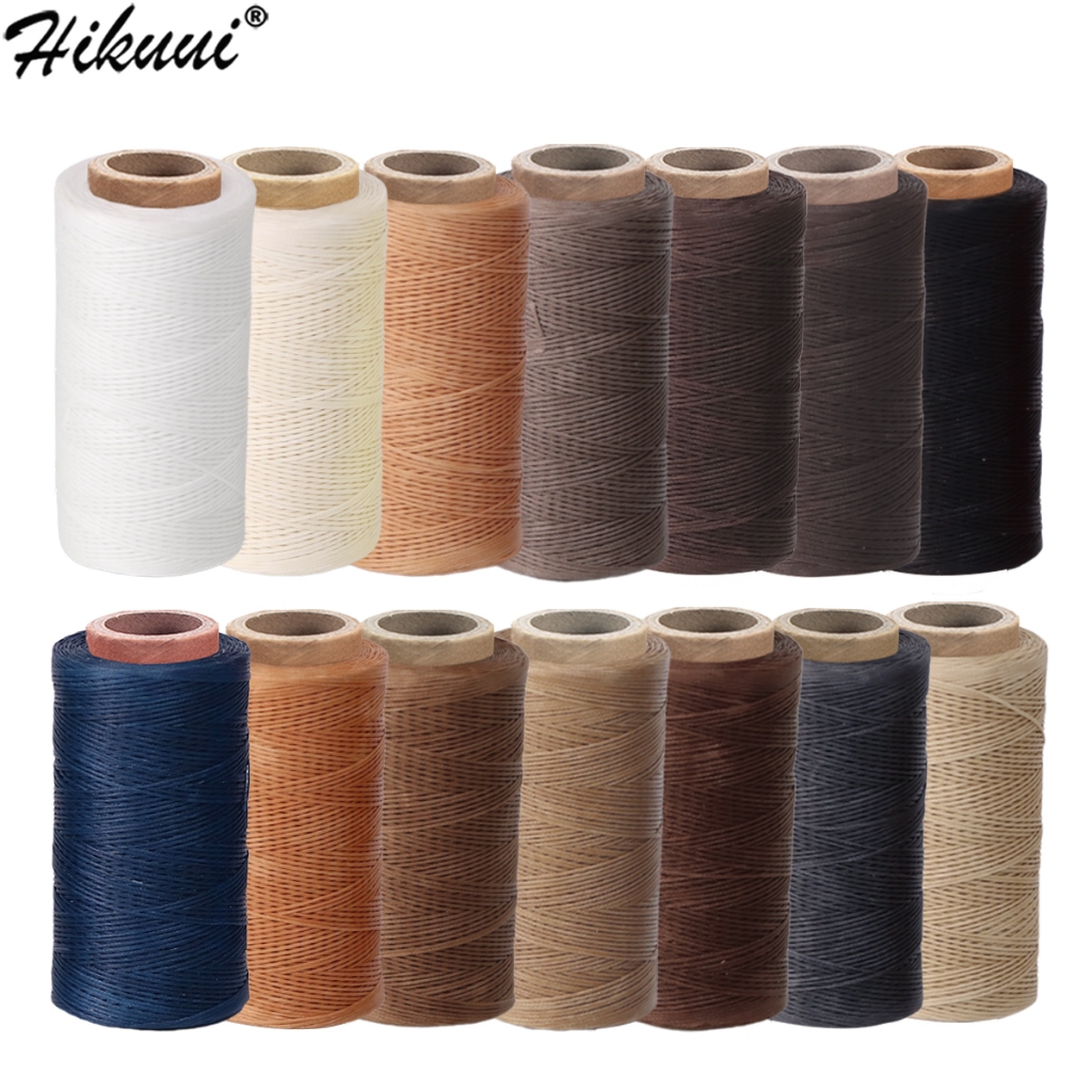 260m ต่อ Spool ด้ายแว็กซ์แบน 0.8 มม. Heavy Duty หนังเย็บ Wax Cord Waxed String สําหรับเย็บมือ, เย็บ, ซ่อม, Braiding และประดับด้วยลูกปัด