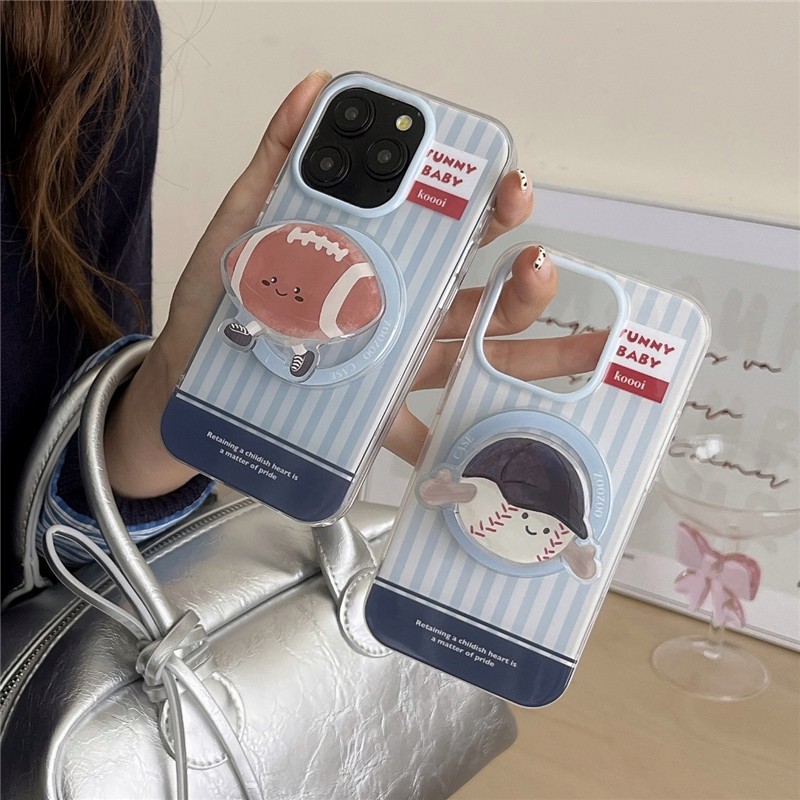 เคสโทรศัพท์ iPhone 15 Pro max 14 Pro max ลายฟุตบอลวัสดุ TPU IMD หัตถกรรมเคสโทรศัพท์แม่เหล็กสองชั้น