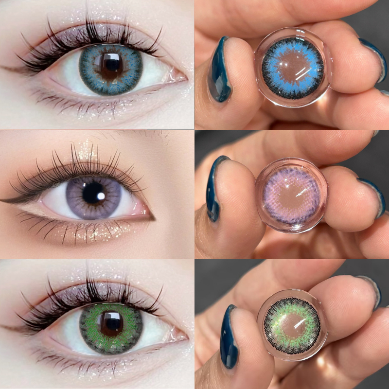 ฟรีกรณีเกรด0.00สีฟ้าสีเขียวสีม่วงตาคอนแทคเลนส์เลนส์สีเทาคอนแทคเลนส์ชุด2ชิ้นรายปี14.2มิลลิเมตรเกรดวูอาย[ไม่ปวดตา]