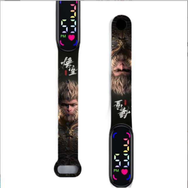 ใหม่ Black Myth Wukong LED นาฬิกาอิเล็กทรอนิกส์ Qitian Dasheng สร้อยข้อมือนาฬิกากีฬานาฬิกาสําหรับเด็