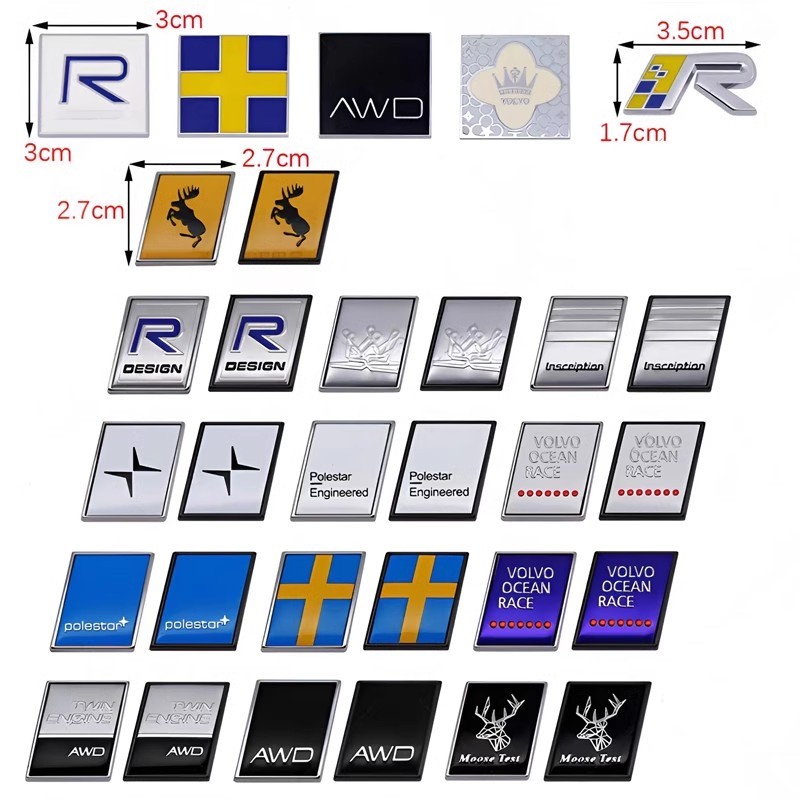 เหมาะสําหรับ Volvo XC60 XC90 S90 S40 V60 ดัดแปลง Polaris Mileage RD Tailgate โลโก้รถ Elk Sailing Rac