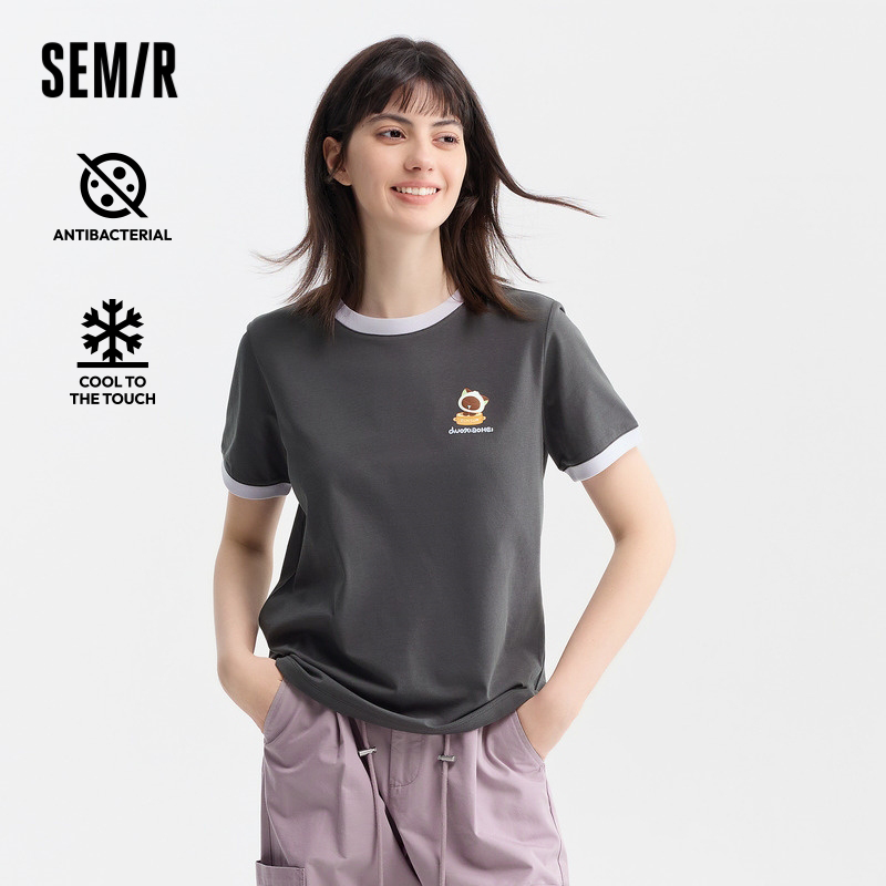 Semir เสื้อยืดแขนสั้น คอกลม พิมพ์ลายการ์ตูน ฤดูร้อน 2024