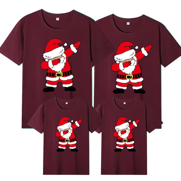 Merry Christmas Xams Santa Family Matching Outfit tshirt ชุดคู่สวมเสื้อผู้หญิง Boy Tee
