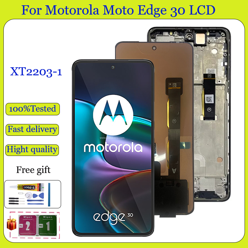 6.6 Original AMOLED สําหรับ Motorola edge 30 จอแสดงผล LCD แผงสัมผัส Screen Digitizer Assembly