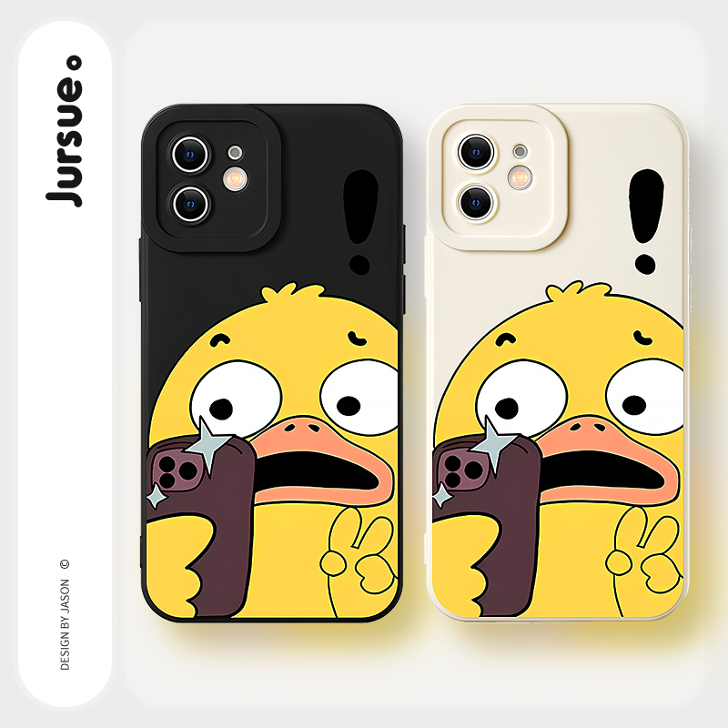 Jursue เคสคู่ เคสไอโฟน คู่รัก กันกระแทกซิลิโคนนุ่มการ์ตูนตลก เคสโทรศัพท์ iPhone 16 15 14 13 12 11 Pro Max SE 2020 X XR XS ip 8 7 Plus GA006