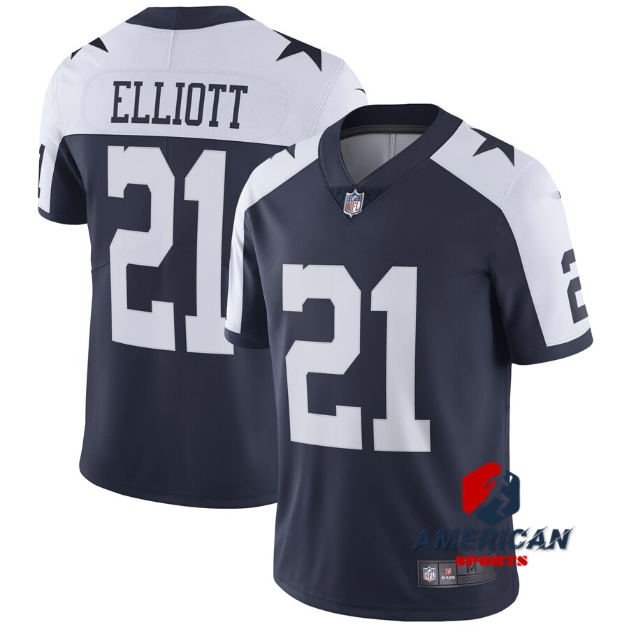 เสื้อฟุตบอลอเมริกัน NFL 2023Dallas Cowboys Ezekiel Elliott สีกรมท่า