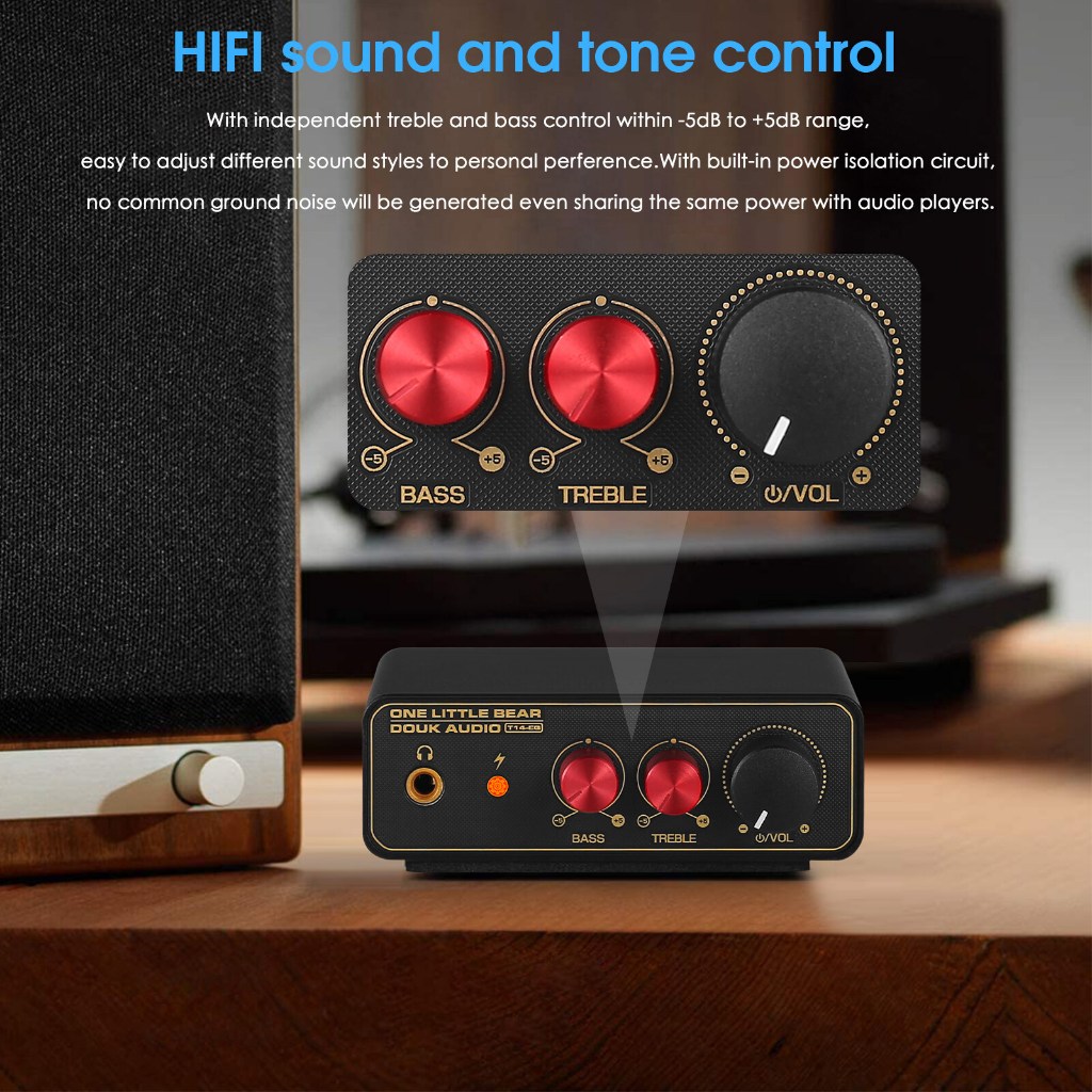 ใหม่ Douk Audio T14-EQ สเตอริโอ RIAA MM/MC Phono Stage Preamp Home Turntables Preamplifier พร้อม 3.5 มม.หูฟัง Amp