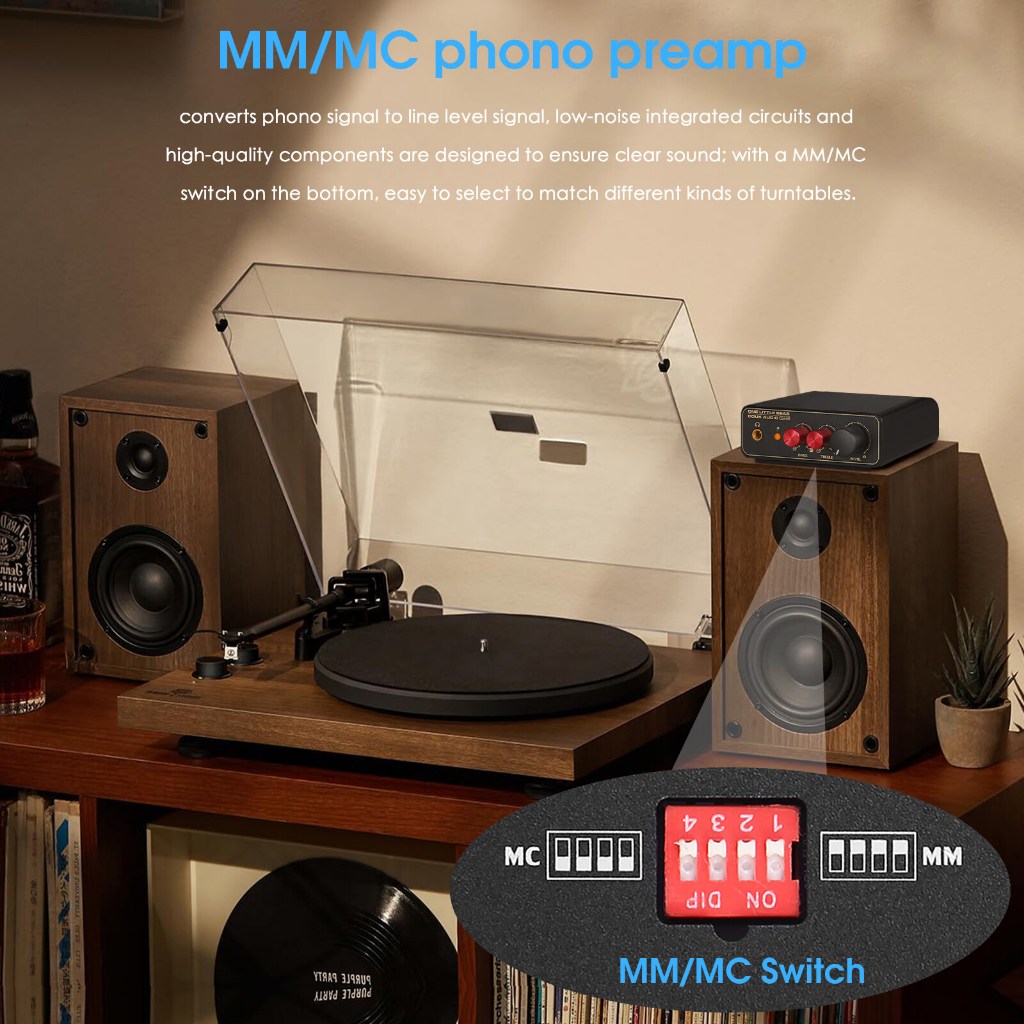 ใหม่ Douk Audio T14-EQ สเตอริโอ RIAA MM/MC Phono Stage Preamp Home Turntables Preamplifier พร้อม 3.5 มม.หูฟัง Amp