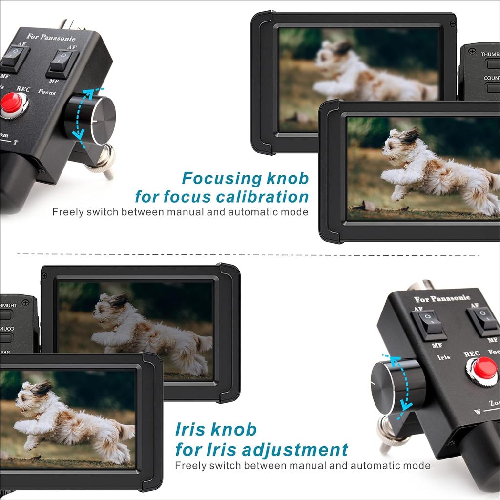 Panasonic Camcorder Zoom Controller Remote Control Zoom Iris, and Focus Control + 2.5mm and 3.5mm Jack Cable for Panasonic HC-X1 HC-PV100 AG-UX90 AG-UX180 HC-X1000 AG-AC30 AG-AC90 AU-EVA1 รีโมทคอนโทรลซูม Iris, และการควบคุมโฟกัส + 2.5 มม.และ 3.5 มม.สําหรับ
