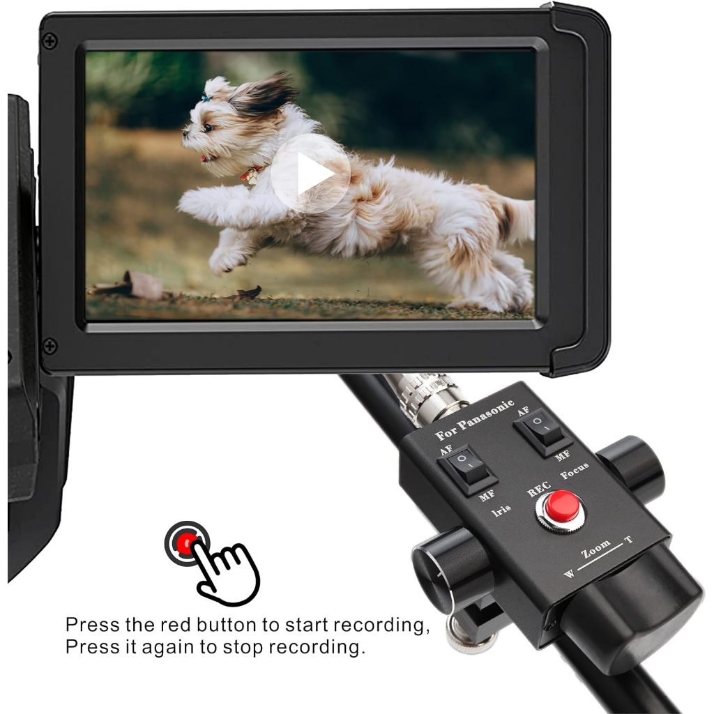Panasonic Camcorder Zoom Controller Remote Control Zoom Iris, and Focus Control + 2.5mm and 3.5mm Jack Cable for Panasonic HC-X1 HC-PV100 AG-UX90 AG-UX180 HC-X1000 AG-AC30 AG-AC90 AU-EVA1 รีโมทคอนโทรลซูม Iris, และการควบคุมโฟกัส + 2.5 มม.และ 3.5 มม.สําหรับ