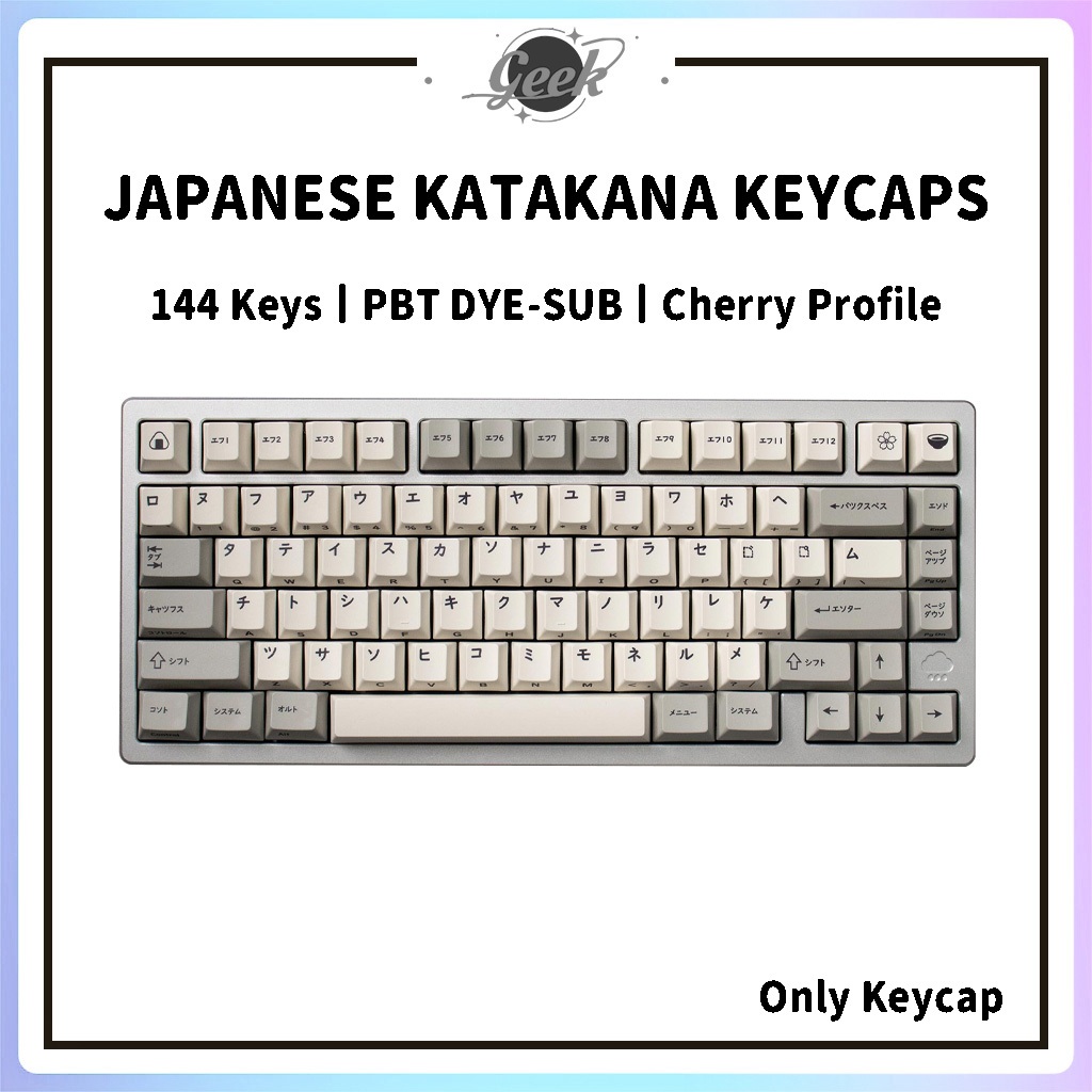 ญี่ปุ่น Katakana Keycaps PBT Dye-sub Cherry Profile Keycap Custom Keycaps ใช้งานร่วมกับ Cherry Gater