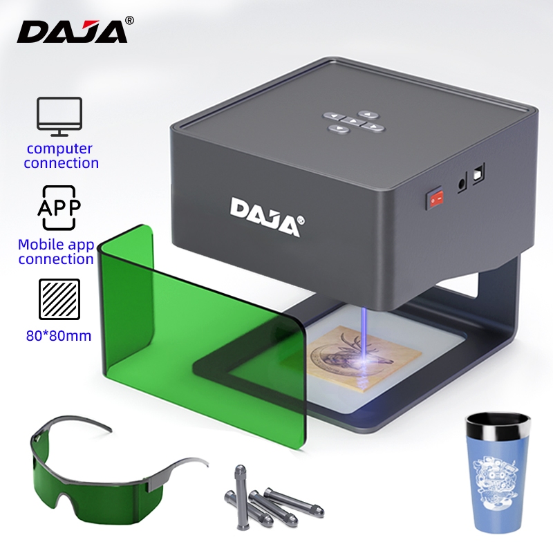 DAJA DJ6 Laser Engraving Lazer Printer For Portable Dog Tags Engraved Printed-metal Leather Keychain