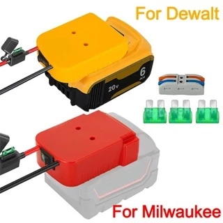 อะแดปเตอร์ล้อพลังงานสําหรับ Dewalt/Milwaukee 18V 20V แบตเตอรี่ลิเธียมชุดแปลงแบตเตอรี่พร้อมสวิตช์ 12AWG ลวด DIY เครื่องมือ