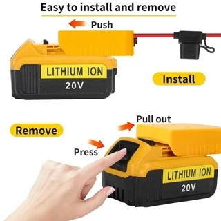 อะแดปเตอร์ล้อพลังงานสําหรับ Dewalt/Milwaukee 18V 20V แบตเตอรี่ลิเธียมชุดแปลงแบตเตอรี่พร้อมสวิตช์ 12AWG ลวด DIY เครื่องมือ