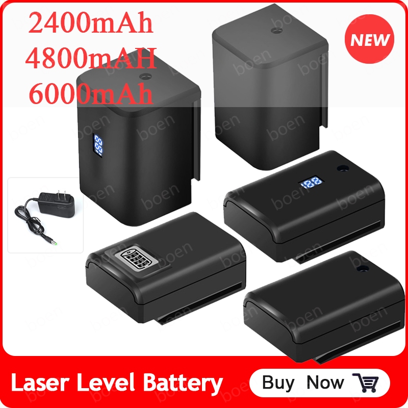2400mah 4800mAH 6000mAh Digital Laser Level แบตเตอรี่ขนาดใหญ่แบตเตอรี่ลิเธียม 2/5/12/16 เส้นใช้งานร่วมกับหลายรุ่น