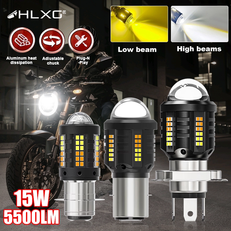 5500lm รถจักรยานยนต์ H4 LED ไฟหน้า BA20D P15D สําหรับ Honda Shadow750 Spirit C2 Triumph Yamaha รถมอเ