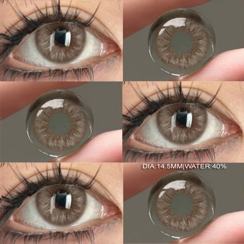Eyeshare 2 ชิ้นสีคอนแทคเลนส์ Seattle Series น้ําตาลธรรมชาติ Eye Contacts สําหรับสวมใส่ทุกวันเครื่องสําอางรายปี