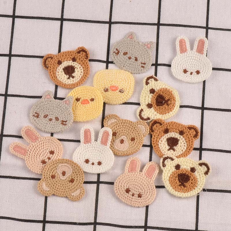 10pcs 3-4.1cm หมีน่ารัก/แมว/กระต่าย Embroideried แพทช์สําหรับ DIY เสื้อผ้าเด็กกระเป๋าอุปกรณ์เย็บผ้าเสื้อผ้า Appliques CP4137