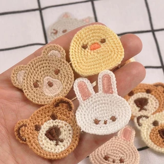 10pcs 3-4.1cm หมีน่ารัก/แมว/กระต่าย Embroideried แพทช์สําหรับ DIY เสื้อผ้าเด็กกระเป๋าอุปกรณ์เย็บผ้าเสื้อผ้า Appliques CP4137