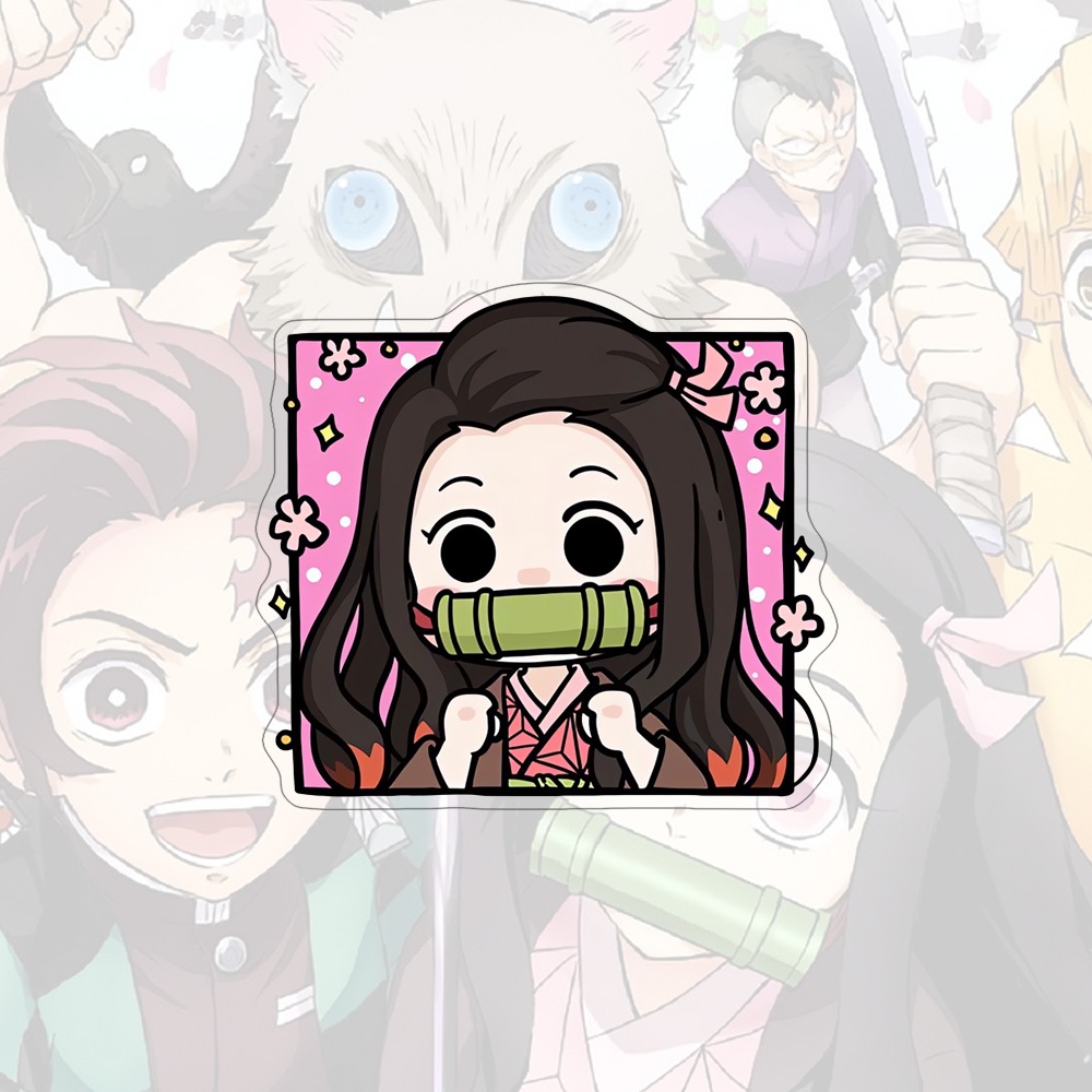เข็มกลัดอะคริลิค Demon Slayer Tanjirou การ์ตูนอะนิเมะ Nezuko ผีเสื้อนินจาน่ารัก Badge - รูปที่ 6