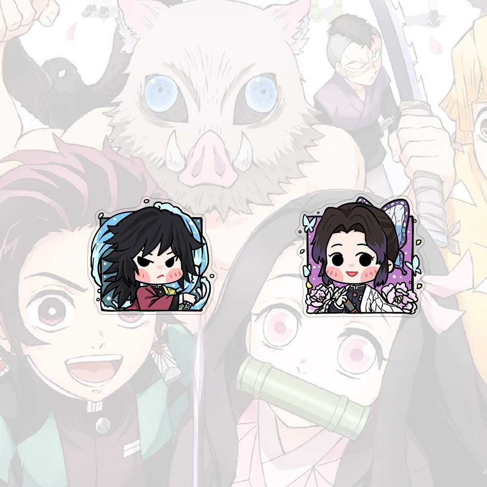 เข็มกลัดอะคริลิค Demon Slayer Tanjirou การ์ตูนอะนิเมะ Nezuko ผีเสื้อนินจาน่ารัก Badge - รูปที่ 4