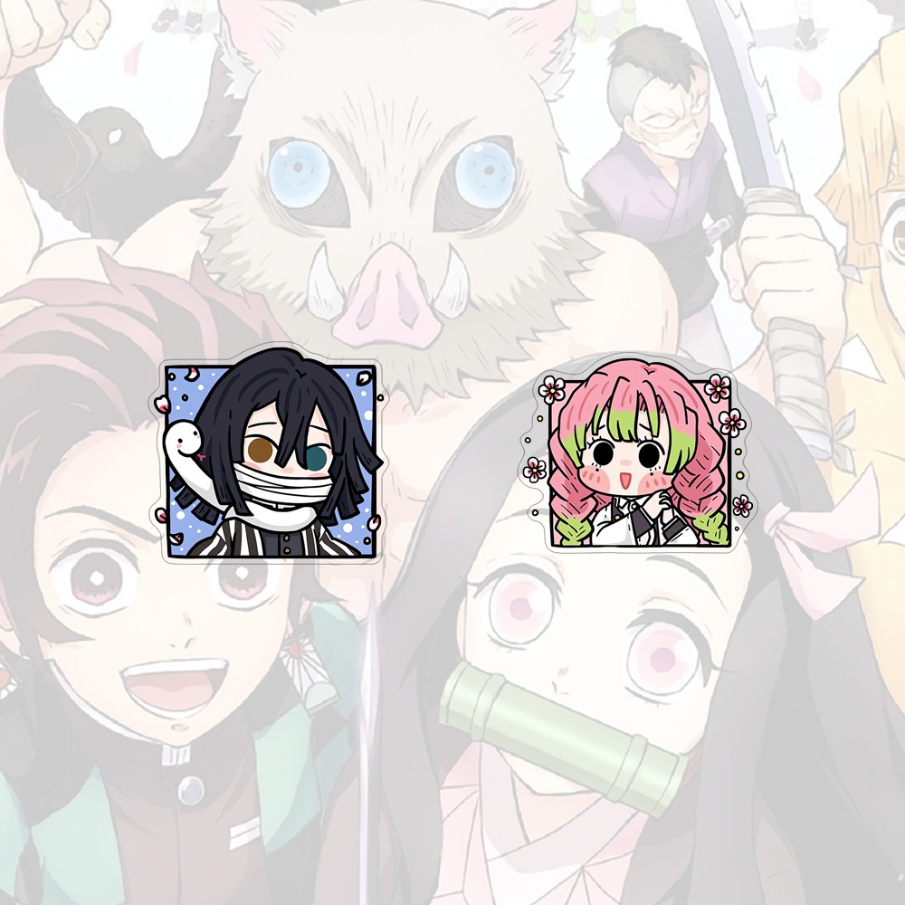 เข็มกลัดอะคริลิค Demon Slayer Tanjirou การ์ตูนอะนิเมะ Nezuko ผีเสื้อนินจาน่ารัก Badge - รูปที่ 5