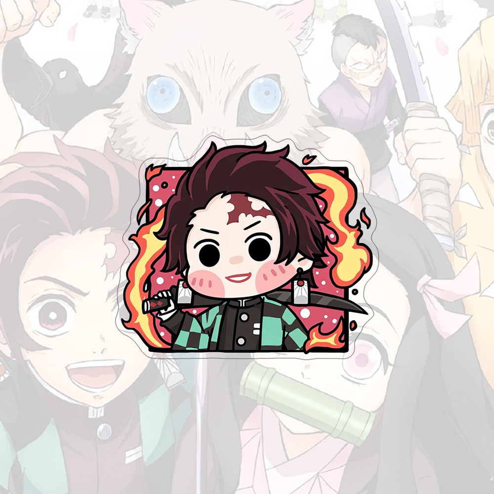เข็มกลัดอะคริลิค Demon Slayer Tanjirou การ์ตูนอะนิเมะ Nezuko ผีเสื้อนินจาน่ารัก Badge - รูปที่ 7