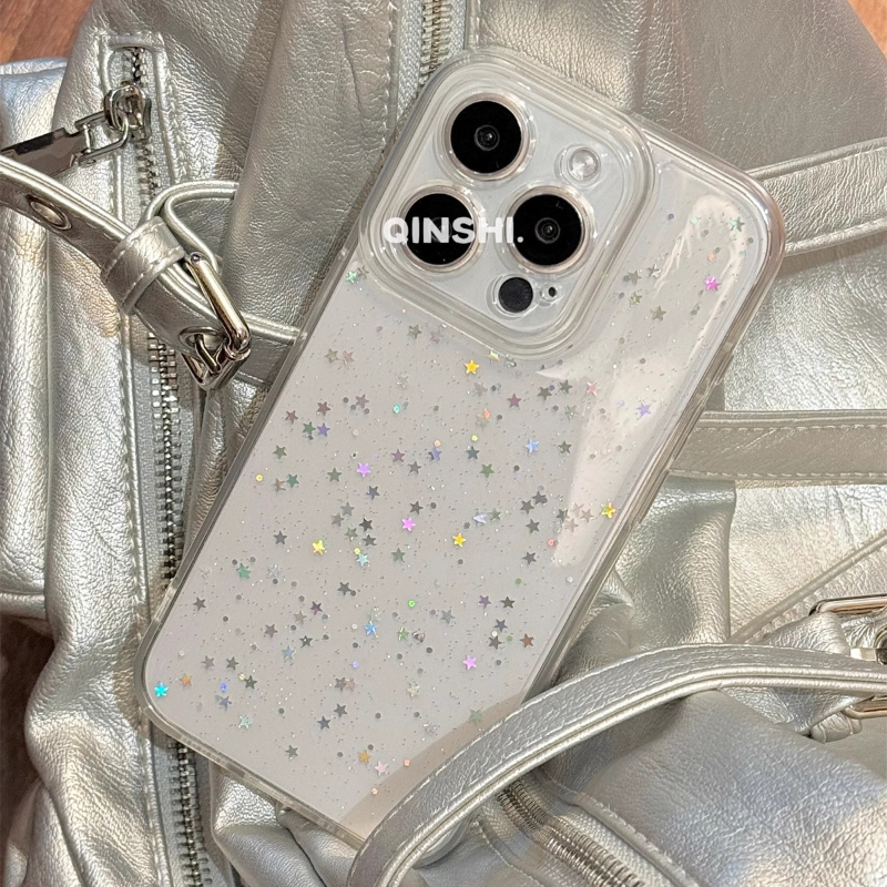 เคสโทรศัพท์มือถือซิลิโคน เคสใสกากเพชร สำหรับiPhone 11 12 13 14 15 16 PRO MAX 7 Plus ลายกริตเตอร์ เคสใสกันกระแทก เคสใส