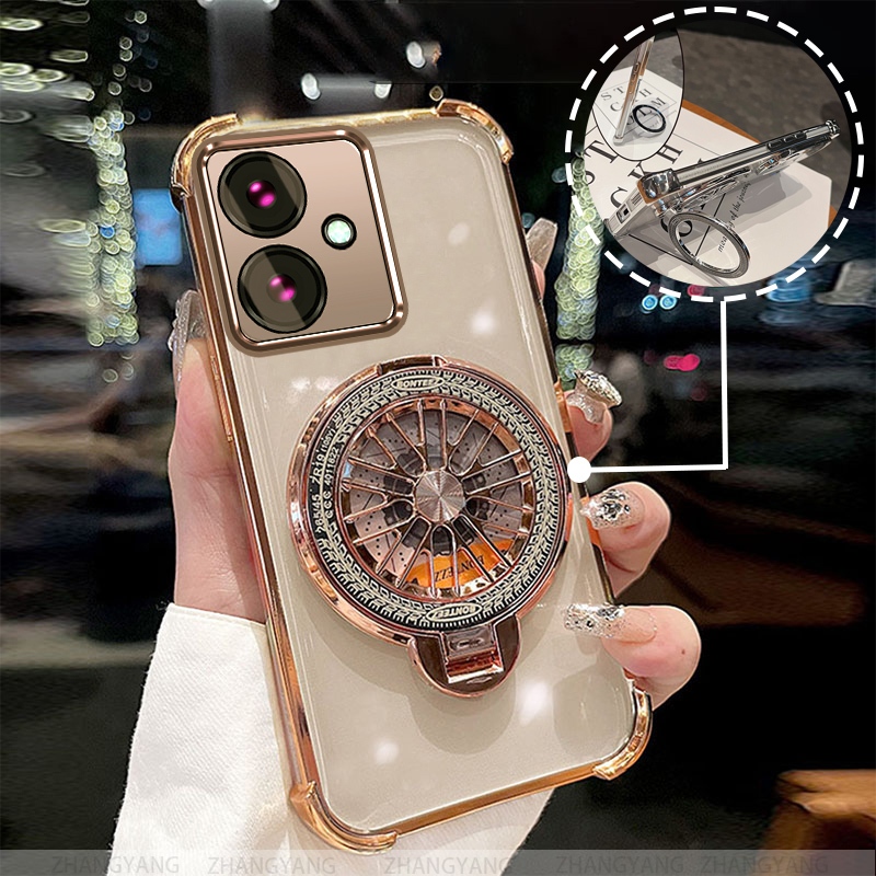 กรณีสําหรับ OPPO A79 5G สี่มุม anti drop electroplated เคสโทรศัพท์ความงาม gyroscope bracket TPU ซิลิโคนนุ่มกรณี