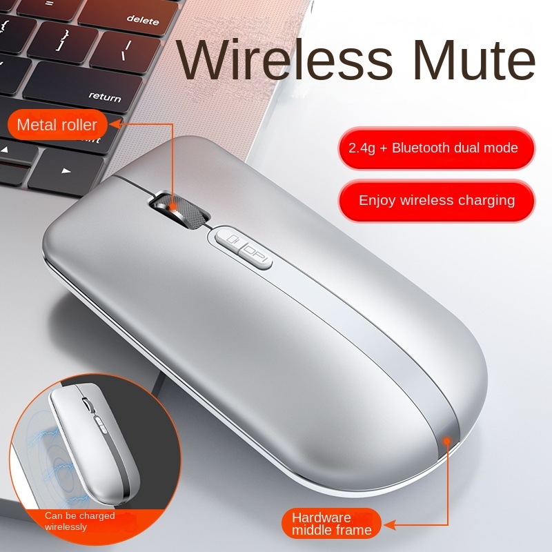 เมาส์บลูทูธ Wilress ชาร์จชาร์จ Slient คลิกเมาส์ไร้สายสําหรับ Macbook Pro/Macbook Air คอมพิวเตอร์ iPa