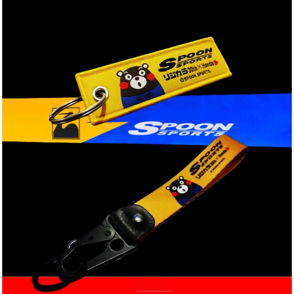 พวงกุญแจรถ 1PC รถรถจักรยานยนต์พวงกุญแจไนลอนเย็บปักถักร้อย racing JDM สไตล์แท็กตกแต่งรถอุปกรณ์เสริมสําหรับช้อนกีฬา