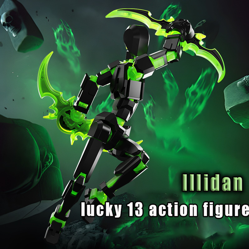 Illidan 3D พิมพ์ Dummy Lucky 13 Action Figure,ของขวัญ DIY,การบีบอัดสิ่งประดิษฐ์สามารถย้ายหุ่นมือแผ่นประกบของเล่นเด็กผู้ชาย