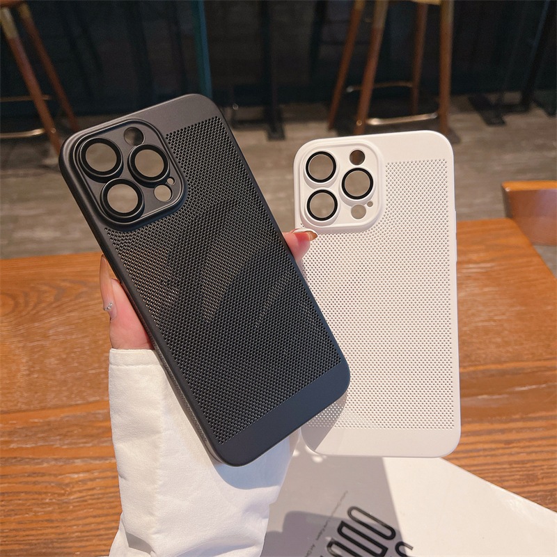 ใหม่ Cooling Hard Case ใช้งานร่วมกับ iPhone16 15 14 13 12 11 Pro Max 14plus 15plus 16plus XS XR XSMAX รวมทุกอย่างเลนส์ป้องกัน All-Match Unisex Universal เคสโทรศัพท์