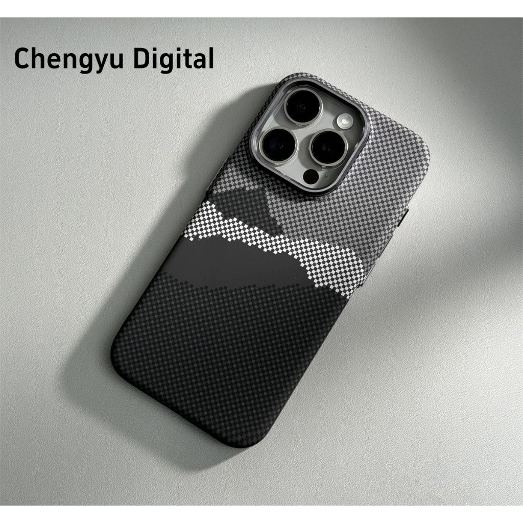 Kevlar Texture Magnetic เหมาะสําหรับ iPhone 15ProMax 14pro 12pro 13promax Matte Anti Drop Case Night Glow