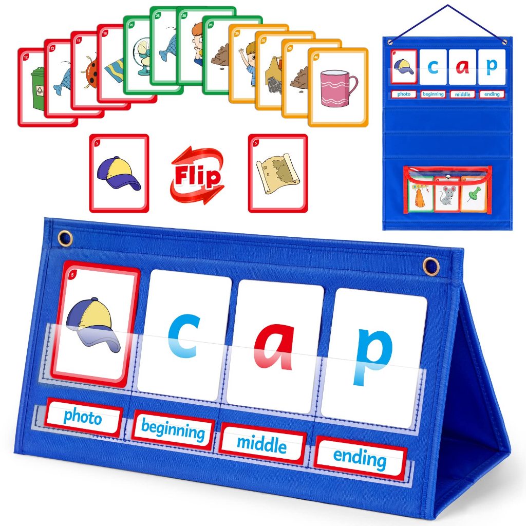 Cvc Word Builder ห้องเรียนอนุบาลต้องมี, เกม Phonics กิจกรรมการเรียนรู้ก่อนวัยเรียนสะกดของเล่นอ่านหนังสือ Letter Site Sight Words เกมแฟลชการ์ดสําหรับเด็กออทิสติก Speci