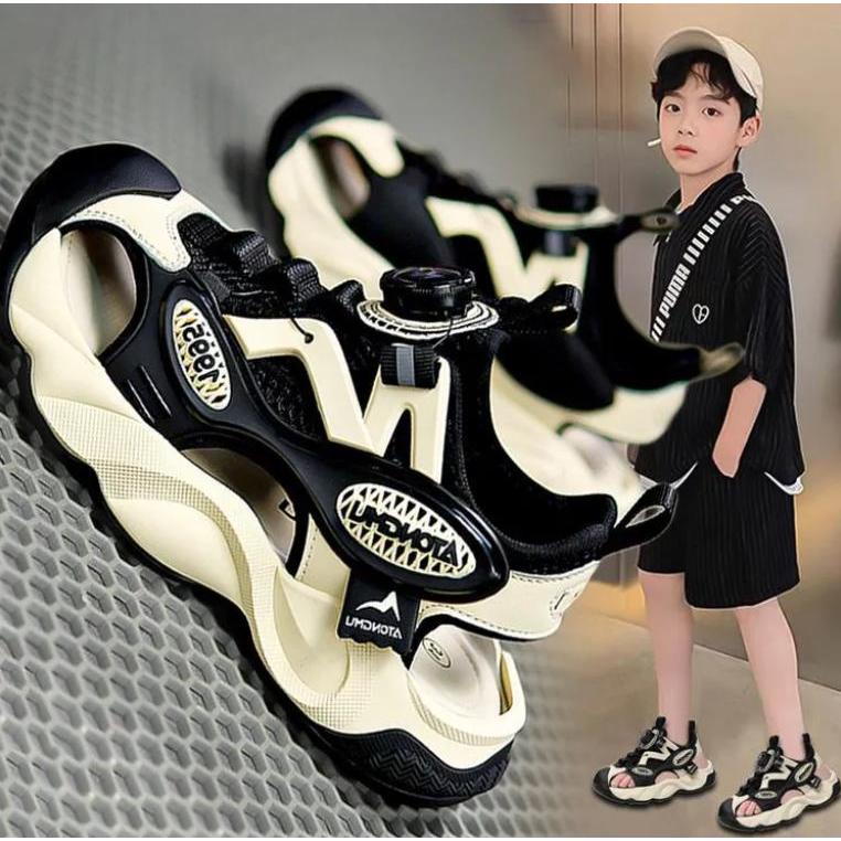 ชาย Toe-Covered รองเท้าแตะกีฬารองเท้าชายหาดขนาดกลางขนาดใหญ่เด็ก Soft-Soled Anti-Slip รองเท้าแตะเด็กชาย Toe-Covered รองเท้าแตะกีฬารองเท้าชายหาดขนาดกลางขนาดใหญ่เด็ก