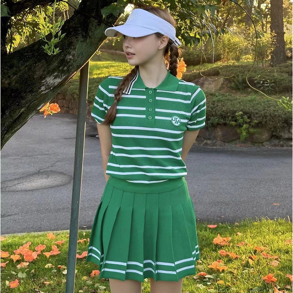 Utaa Golf สุภาพสตรีถักตาข่ายชุดฤดูใบไม้ร่วงกีฬาเสื้อผ้ากลางแจ้ง
