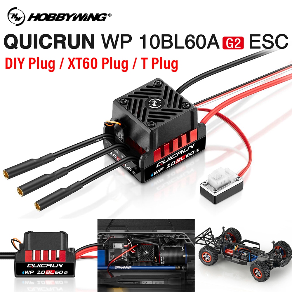 Hobbywing 10BL60 60A ESC ใหม่ รถบักกี้บังคับวิทยุ ไร้แปรงถ่าน กันน้ํา 10BL60 สําหรับรถไต่หินบังคับ 1/10 RC4WD