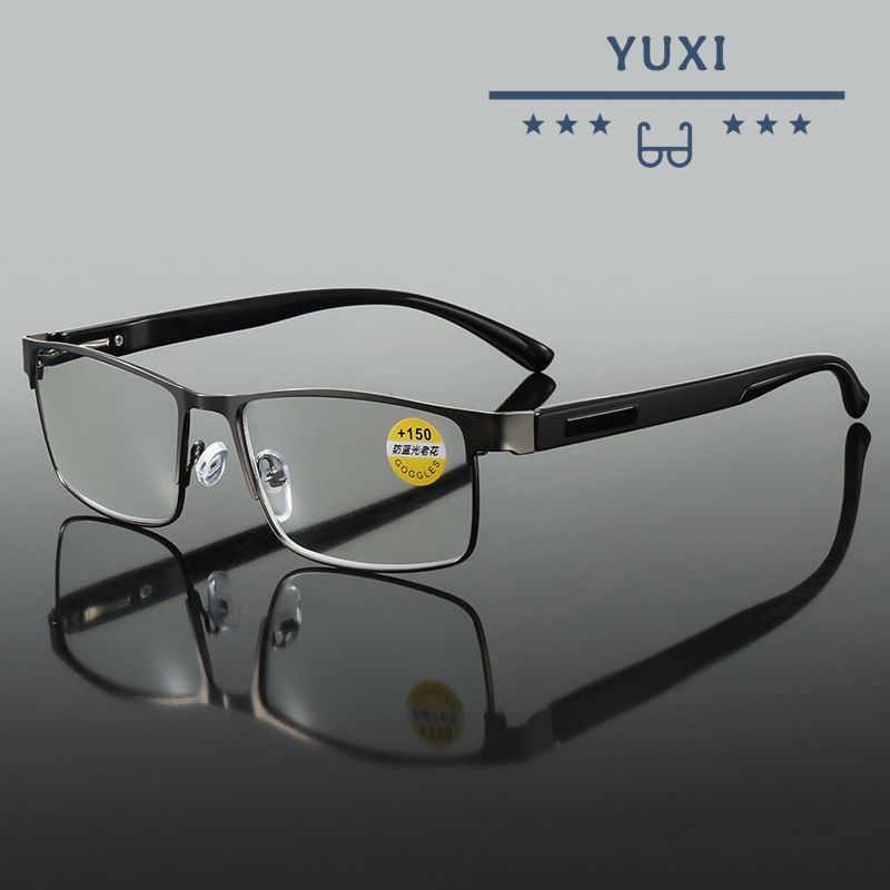บานพับสปริง แว่นตายาวธุรกิจ สแตนเลส ป้องกันแสงสีฟ้า สายตายาว 1.50–4.00 สําหรับวัยกลางคน/ผู้สูงอายุ