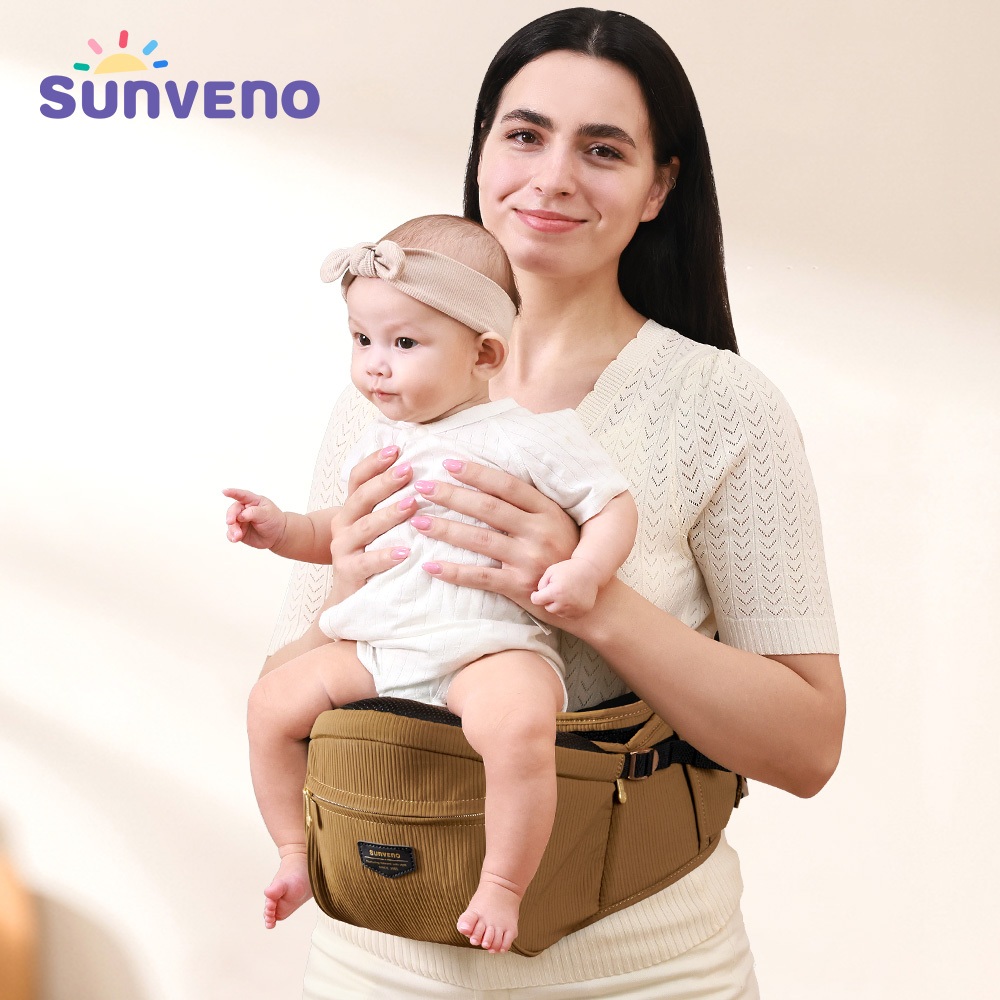 Sunveno Baby Infant Hip Seat Carrier, เด็กวัยหัดเดินเอวที่นั่งสตูล Carrier Convinient Baby Front Carrier 3D ซิลิโคนที่นั่งเด็ก,กาแฟ