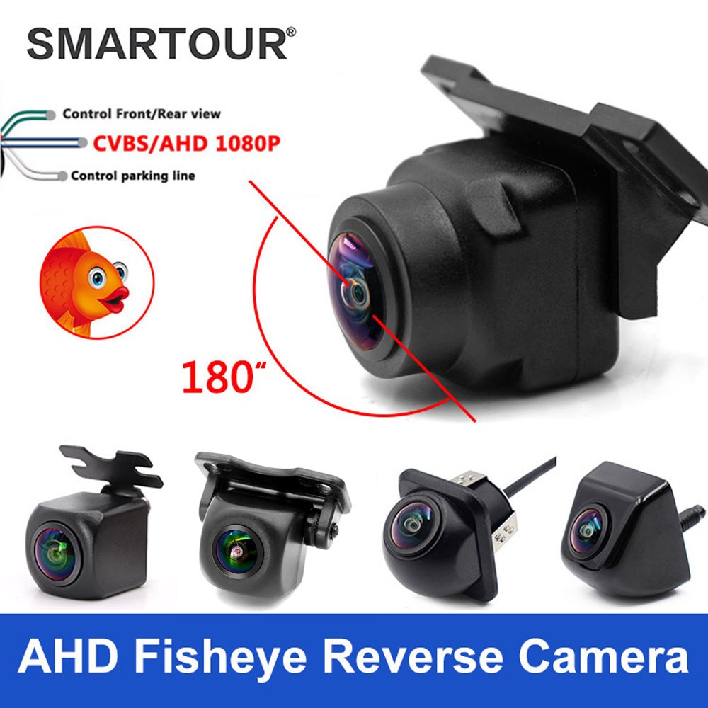 4k AHD 1080P รถด้านหลังด้านหน้าด้านข้างดูกล้อง CCD 180 "FishEye Night Vision กันน้ํารถย้อนกลับ Back Up กล้อง Universal