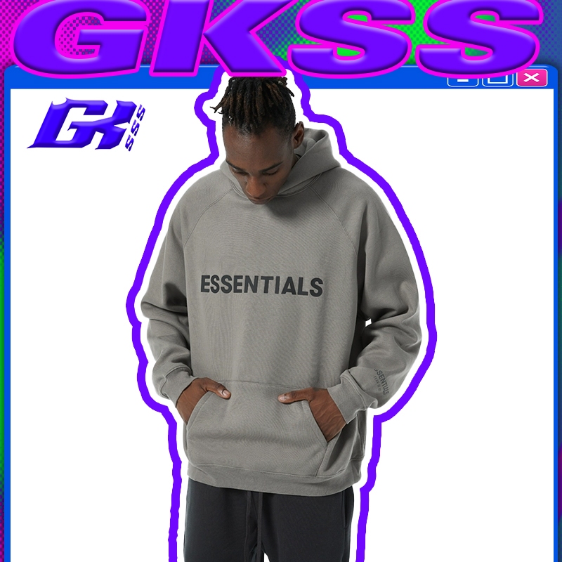 GKSSS เสื้อกันหนาวมีฮู้ดสีทึบสไตล์อเมริกันสําหรับผู้ชายแขนยาวเรียบง่ายเสื้อลําลองทรงหลวม