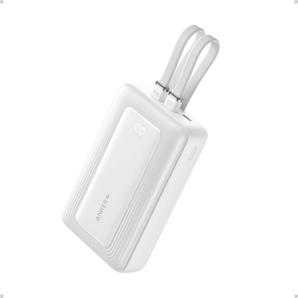 Anker Zolo Power Bank 20000mAh 30W Max Fast Portable Charger พร้อมสาย IP ได้รับการรับรอง USB-C และ MFi ในตัว 1 USB-C 1 USB-A แบตเตอรี่ Pack สําหรับ iP15/16 Series