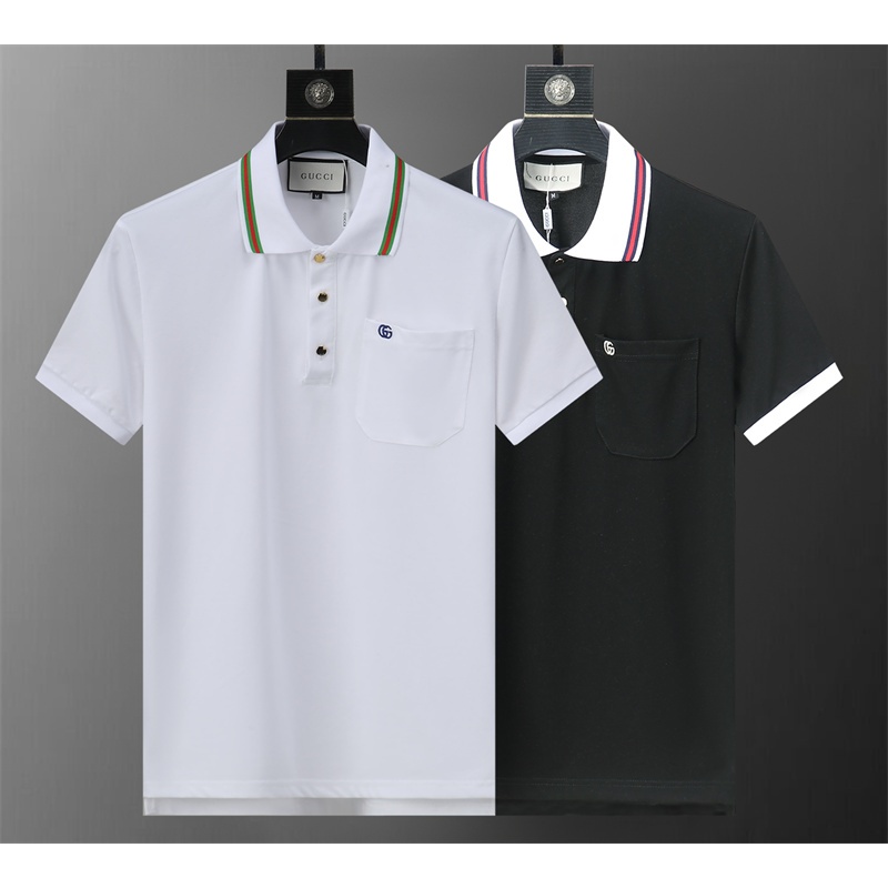 ผู้ชายเสื้อโปโลแขนสั้นด้านบนผ้าฝ้ายเสื้อลําลองลายคลาสสิก