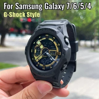 SAMSUNG ทนทานTPUซิลิโคนสําหรับSamsung Galaxyนาฬิกา8 7 44มม.40มม.สายนาฬิกากีฬาซิลิโคนIntegralสาย+ป้องกันกรณีกันชนสําหรับSamsung Galaxy 6 5 4 FE 40มม.44มม.อุปกรณ์เสริม