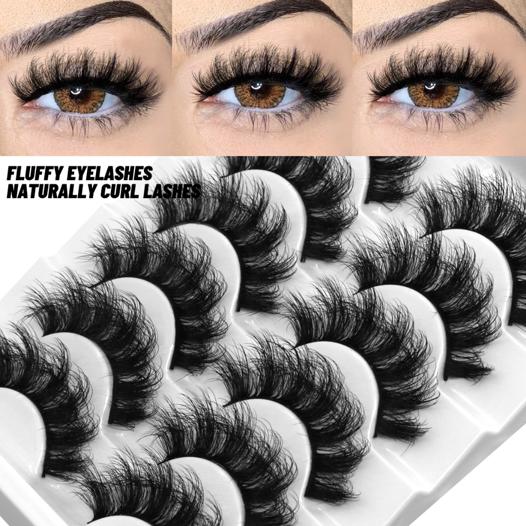 Groinneya 10 คู่รัสเซีย Strip Lashes D Curl Lash Strips สําหรับทุกวันแต่งหน้าขนตา Extensions