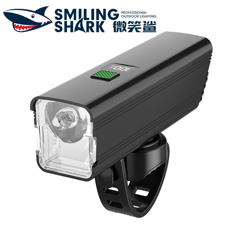SmilingShark QXD422 ไฟจักรยาน ทรงพลัง แหล่งกำเนิดแสงคู่ ไฟจักรยาน แขวน/ด้านหน้า 12โหมด Type-C ชาร์จใหม่ได้ จอแสดงผลพลังงานดิจิตอล กันน้ำสำหรับการขี่จักรยานกลางคืน